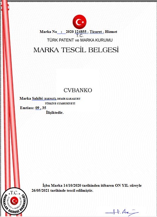 Marka Tescil Belgesi